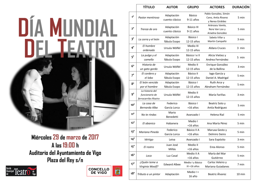 Programación Día Mundial del Teatro (versión web) castellano