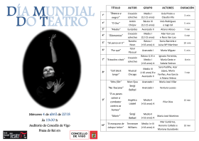 Programación Día Mundial do Teatro (versión web galego)